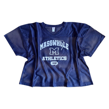 Navy Blue 'Masswhole Athletics' Football Jersey