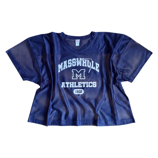 Navy Blue 'Masswhole Athletics' Football Jersey